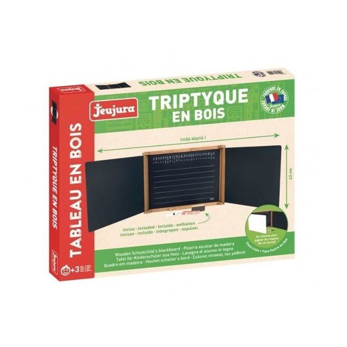 Ardoise Murale Française En Bois Orange 46x36 Cm - Double Face Pour Craie Ou Feutre Craie - Fabrication éco-responsable PEFC