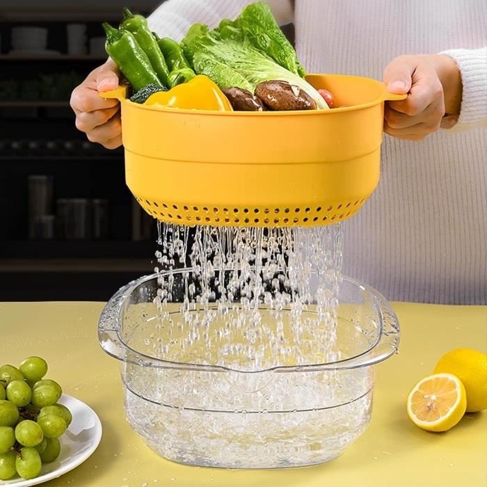 Passoire à Double Couche En Plastique – Bol égouttoir Pour Fruits, Légumes, Pâtes, Lavage Et Drainage Facile