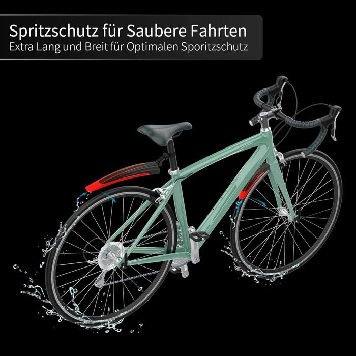 2 Garde-Boue Vélo Avec Serre-Câbles - Protection VTT Et Vélo De Route Contre Boue Et Pluie