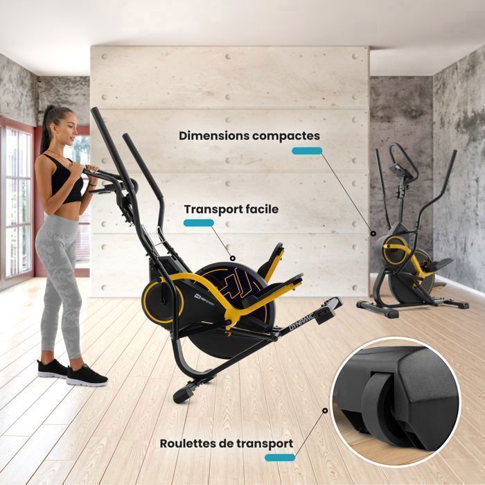 Stepper Velo Vélo elliptique et stepper 2en1, Hop-Sport HS-450B Dynamic, Masse d ...