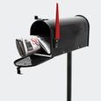 Boite aux lettres US Mailbox Design américain Noir avec pied de support correspondant - 60337-0