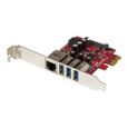 STARTECH Carte PCI Express à 3 ports USB 3.0 et 1 port Gigabit Ethernet avec UASP - Adaptateur PCIe 3x USB 1x GbE-0