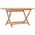 "Promo"Table Extérieure LMT - Table pliable de jardin 160x80x75 cm Bois de teck solide 20,8Kg-0