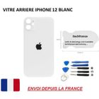 ITECHFRANCE® vitre arrière compatible IPHONE 12 BLANC 6.1 qualité origine en verre, coque cache batterie double face