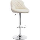 WOLTU Tabouret de Bar en Similicuir Tabouret pour bar-bistro avec repose-pied,Siège Hauteur réglable,Crème