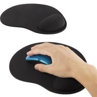 Tapis de souris repose-poignet ergonomique tissu, (Noir)