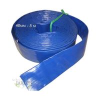 Suinga - Tuyau de refoulement 40mm 5 mètres pour l'évacuation de l'eau, PVC Polyester PVC Bleu Layflat Rubber for Fire and Pools (1 