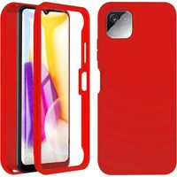 Coque Intégrale pour Samsung A22 5G, Protection Hybride 360° Silicone Rouge