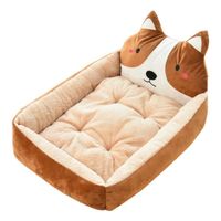 FUROKOY lit pour chien de dessin animé en peluche Lit pour Café Akita env. 50 cm/19,7 pouces (animaux de moins de 2,5 kg/5,5 lb)