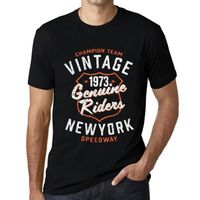 Homme Tee-Shirt New York Genuine Riders 1973 50 Ans T-Shirt Cadeau 50e Anniversaire Vintage Année 1973 Noir