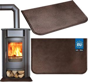 Verre Trempé Pour Cheminée 120x80 Cm Pour Poêle Rond Résistant à La ChaleurProtecteur De Sol Imprimé Élégant Plaque De Protection Contre Les Étincelles - Géométrie Avec Le Bois