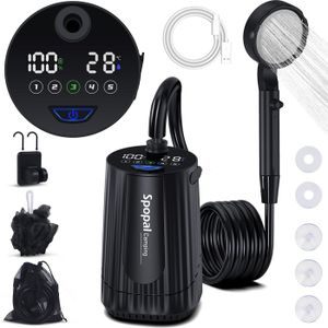 Douche Portable Rechargeable WADEO 8000mAh - 5 Niveaux De Pression - Affichage Fahrenheit - Neuf