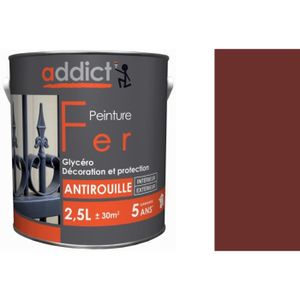 Peinture Fer Addict Antirouille RAL 3009 - Rouge Basque Brillant 2.5L (neuf)
