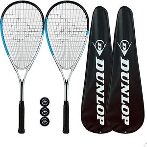 HOUSSE SQUASH dunlop hyper lite nano lot de 2 raquettes de squash avec housse de protection complète et 3 balles de squash
