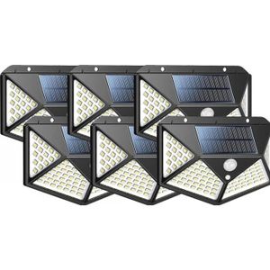 APPLIQUE EXTÉRIEURE Applique Extérieure Solaire 100 LED Étanche 2200mAh - Noir