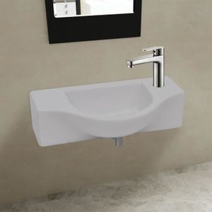 LAVABO - VASQUE Vasque en céramique - P50 - Blanc - pour salle de 