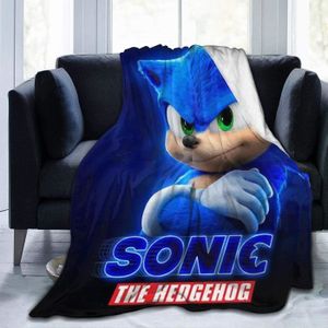 Couverture polaire Sonic the Hedgehog pour lit et salon - Enfant - Bleu