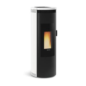 POÊLE À GRANULÉS - PELLETS Poêle à granulés de bois étanche Nordica Extraflame Amikablanc - 8kW - Blanc - Flamme verte 7 étoiles