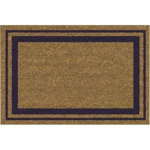 PAILLASSON Tapis coco - 40x60 cm - bord bleu