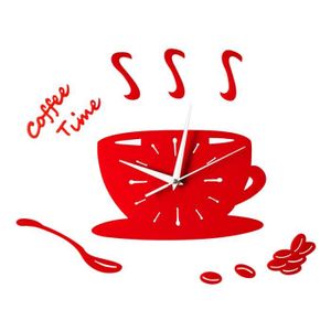Horloge de cuisine moderne La Tasse silencieuse acrylique italien orange fabriqu/ée en UE