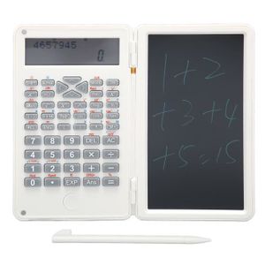 CALCULATRICE Vvikizy calculatrice scientifique à affichage LCD à 10 chiffres Calculatrice avec bloc-notes bureau calculatrice Blanc