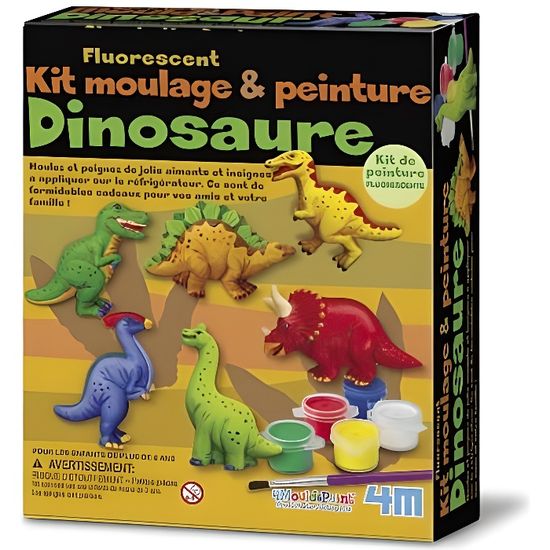 Kit de moulage - 4M - Dinosaure fluorescent - Multicolore - A monter soi-même