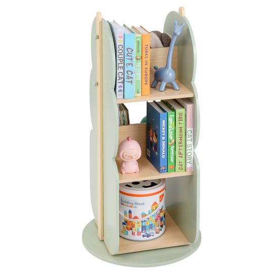 Bibliothèque de rangement en bois effet chêne et blanc laqué - OXFORD
