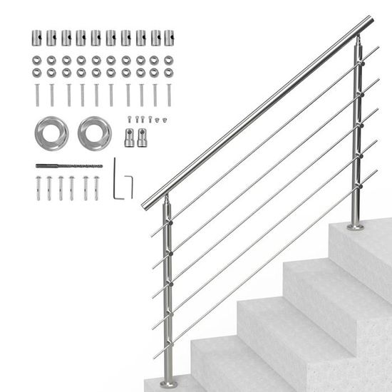 VEVOR Rampe d'Escalier, 150 cm, Main Courante Escalier pour Marches ...