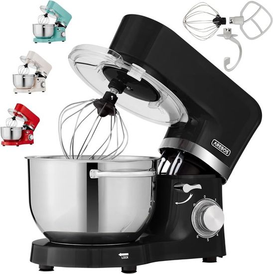 AREBOS Robot Pâtissier Professionnel 1500W Noir Robot de Cuisine