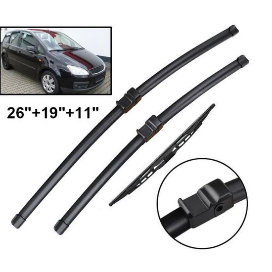 Kit D'essuie-glaces Avant & Arrière Pour Ford Ka I (1996-2008) - 3 Balais Inclus - Montage U - Silicone Téflon