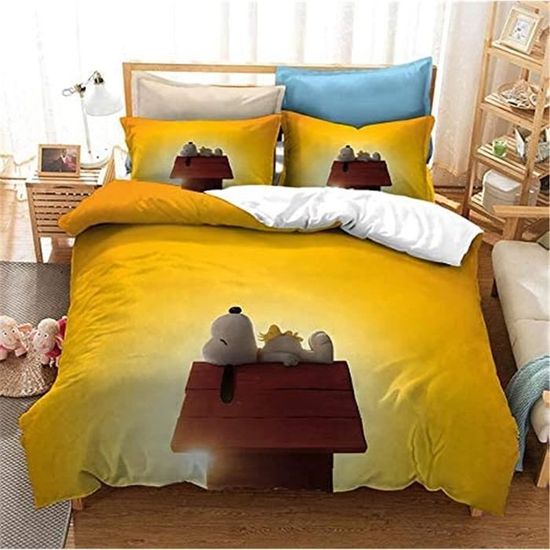 2 taies d'oreiller réversibles Snoopy Standard vintage