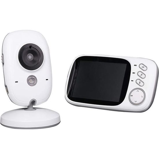 Babyphone Vidéo TakTark 2.0'' – Écran LCD 2.4 GHz, Vision Nocturne, Température, Berceuses & Talkie-Walkie