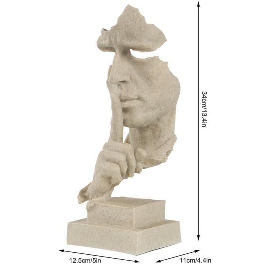 Akozon Décors de sculpture de visage Visage Sculpture Résine Statue Abstraite Art Moderne Figurines Statue Sculpture Statues