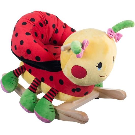 coccinelle a bascule en bois
