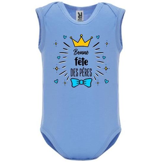 Body Bebe Manche Sans Bebe Garcon Bleu Bonne Fete Des Peres Bleu Cdiscount Pret A Porter