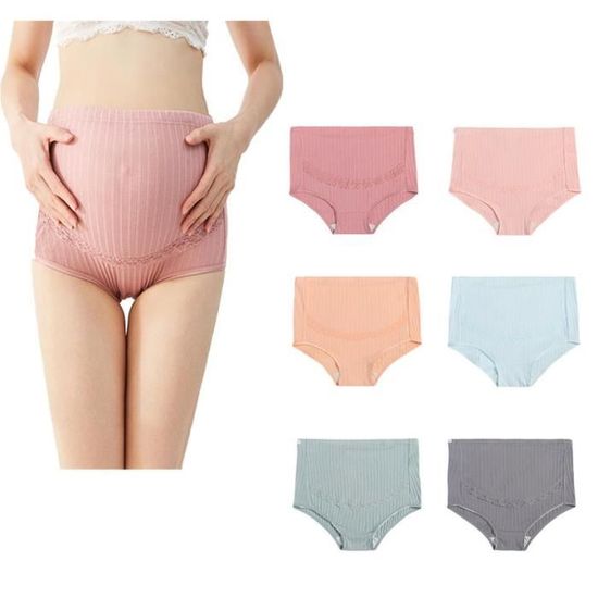 Lot de 6 Culotte Femme Enceinte en Coton Culotte Slips Maternite de Grossesse Rose Cdiscount Pret a Porter