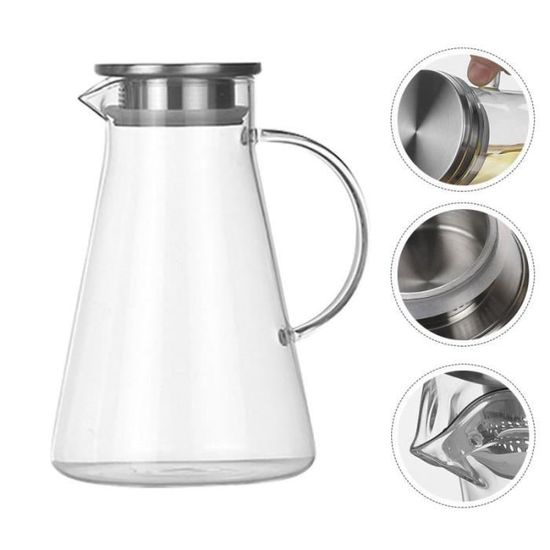 Marmite En Verre Transparent Yardwe - 1350 Ml - Résistante à La Chaleur - Pour Soupe, Riz, Légumes - 10