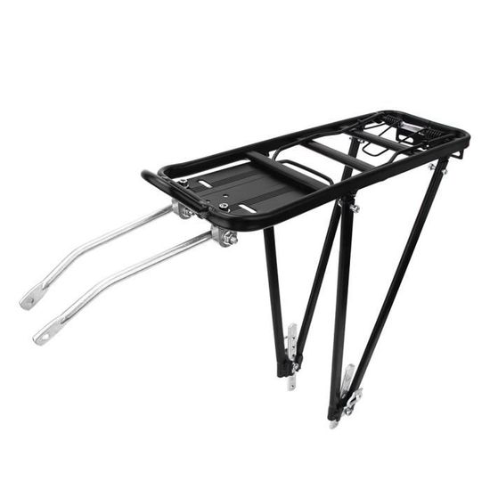 Porte-bagages Vélo Arrière Alu - Support 35kg Réglable Pour VTT 24/26/28 Pouces Noir