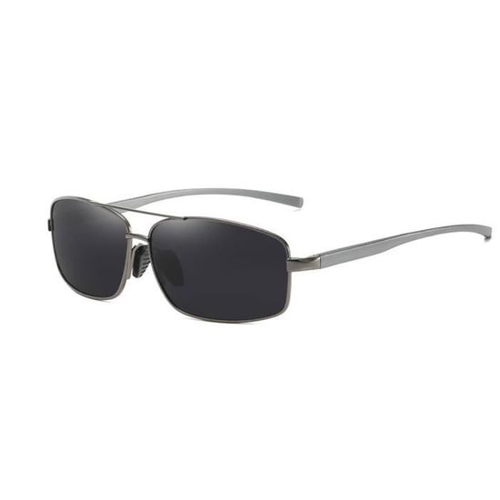 Lunettes De Soleil BMW Polarisées UV400 - Homme - Monture Noire Aluminium - Modèle 9822