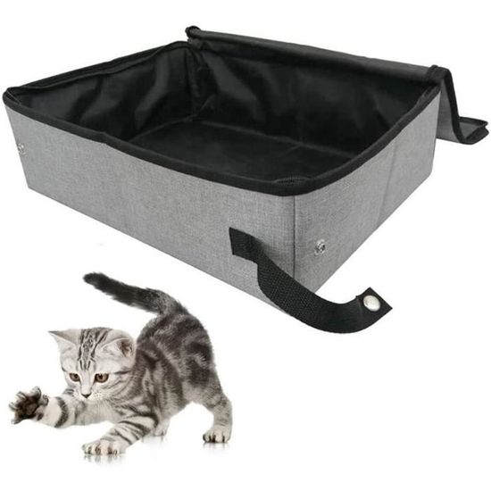 Litiere Portable Chat, Litiere Pliable pour Chat, Litiere De Voyage pour Chat, Bac a Litiere