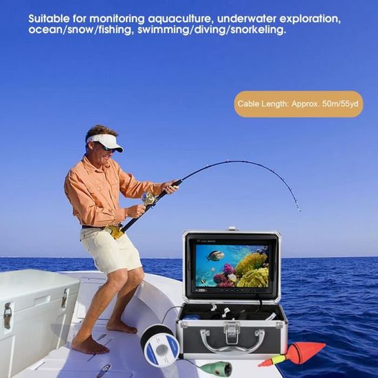 Caméra De Pêche Sous-marine 1000TVL – Moniteur 7 Pouces Avec Câble 20m – Neuf