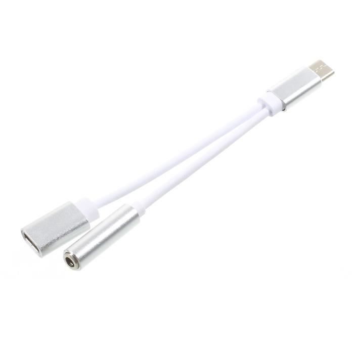 Pour Nokia 9 PureView : Adaptateur USB-C vers Jack 3,5 mm + Charge