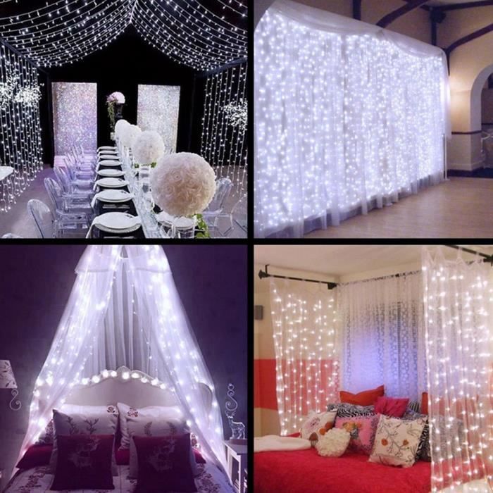 Lumières rideau de soirée de mariage Intérieur Extérieur Noël Jardin Multicolor 150 Led @sahahhj407