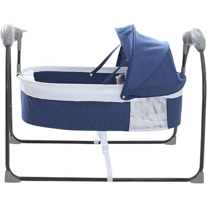 Transat électrique 5 vitesses balançoire pour bébé berceau transat jusqu'à 18 kg bleu