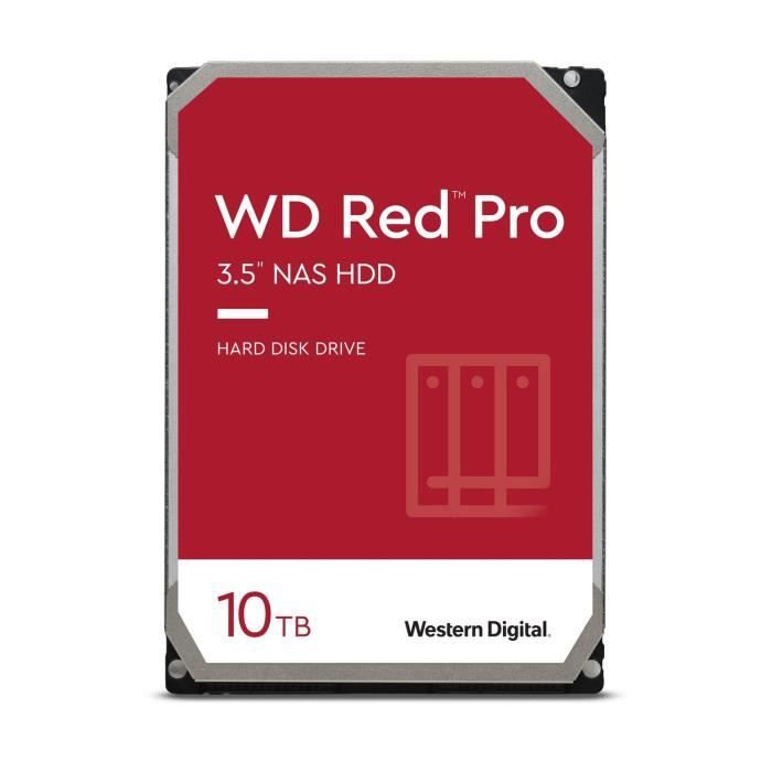 WD Red™ Pro - Disque dur Interne NAS - 10To - 7200 tr/min - 3.5- (WD102KFBX)