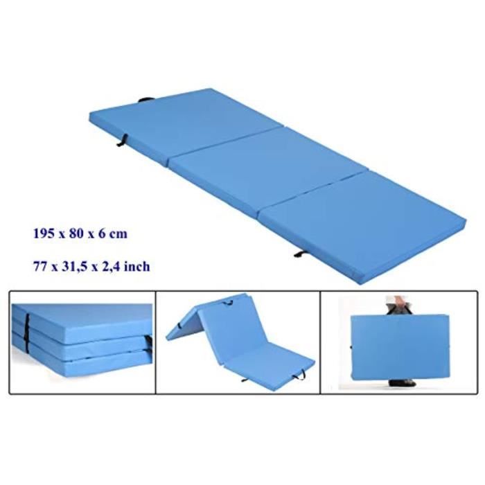 Housse Materiel AWTZC tapis de sol souple, tapis de gymnastique pliable, tapis de sport, tapis de gymnastique pliants, 195 cm x 8 cm