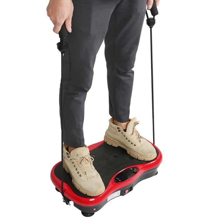 Plateforme Vibrante - Fitness Plaque Vibrante Avec Écran LCD et Bluetooth + USB, / Noir et Rouge.