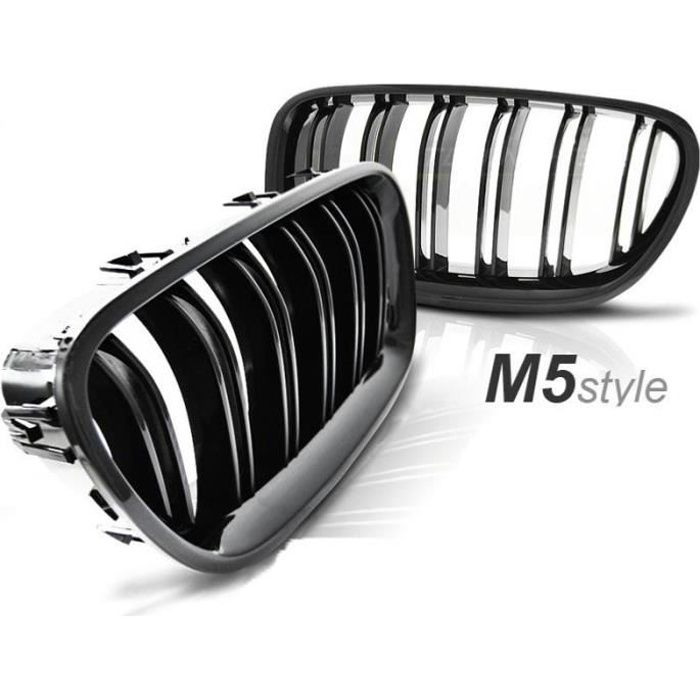 Paire grilles calandre BMW serie 5 F10/F11 10-13 noir brillant