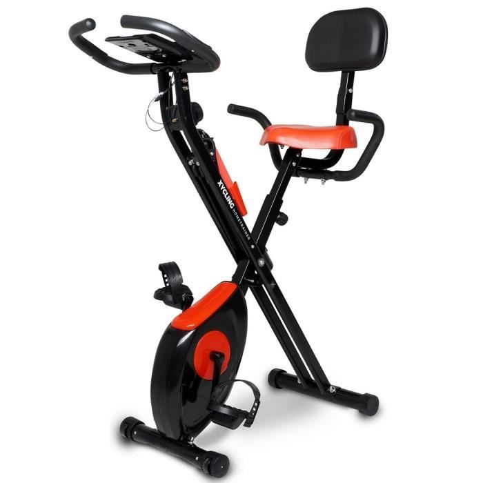 Vélo d'Appartement Pliable Professionnel - Spinning, Cardio, Fitness, Ergomètre avec Bandes Élastiques