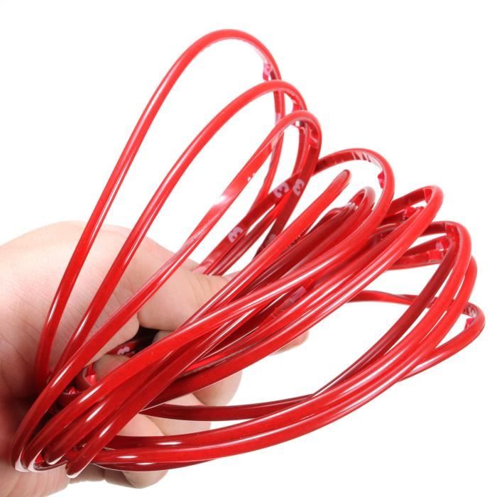 5m*4mm Bande Décorative de Voiture Tuning Extérieur Intérieur 6 Couleur Rouge